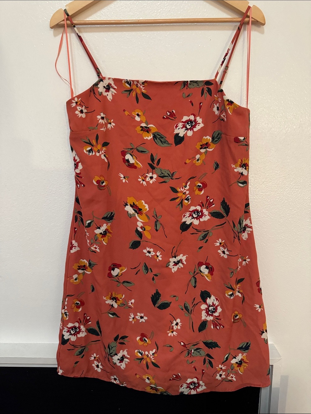 Trixxi Rust Floral Spaghetti Strap Mini Dress